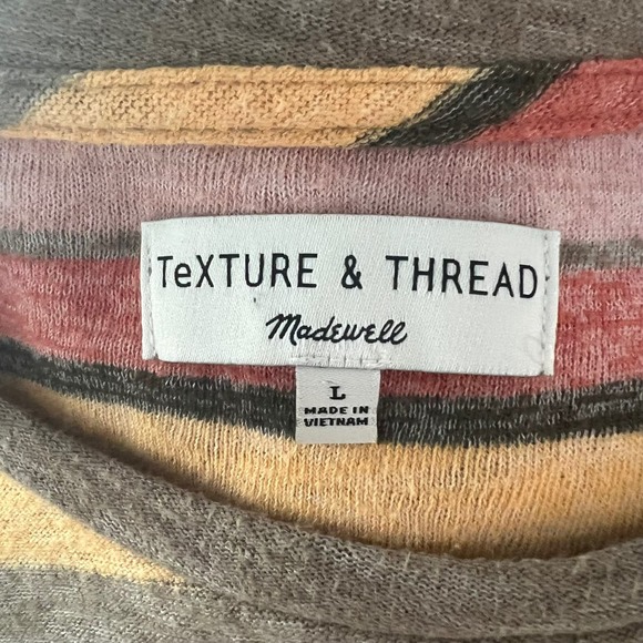 Madewell Texture & Thread Tie-Front Top Kieran Stripe Large - Picture 4 of 5